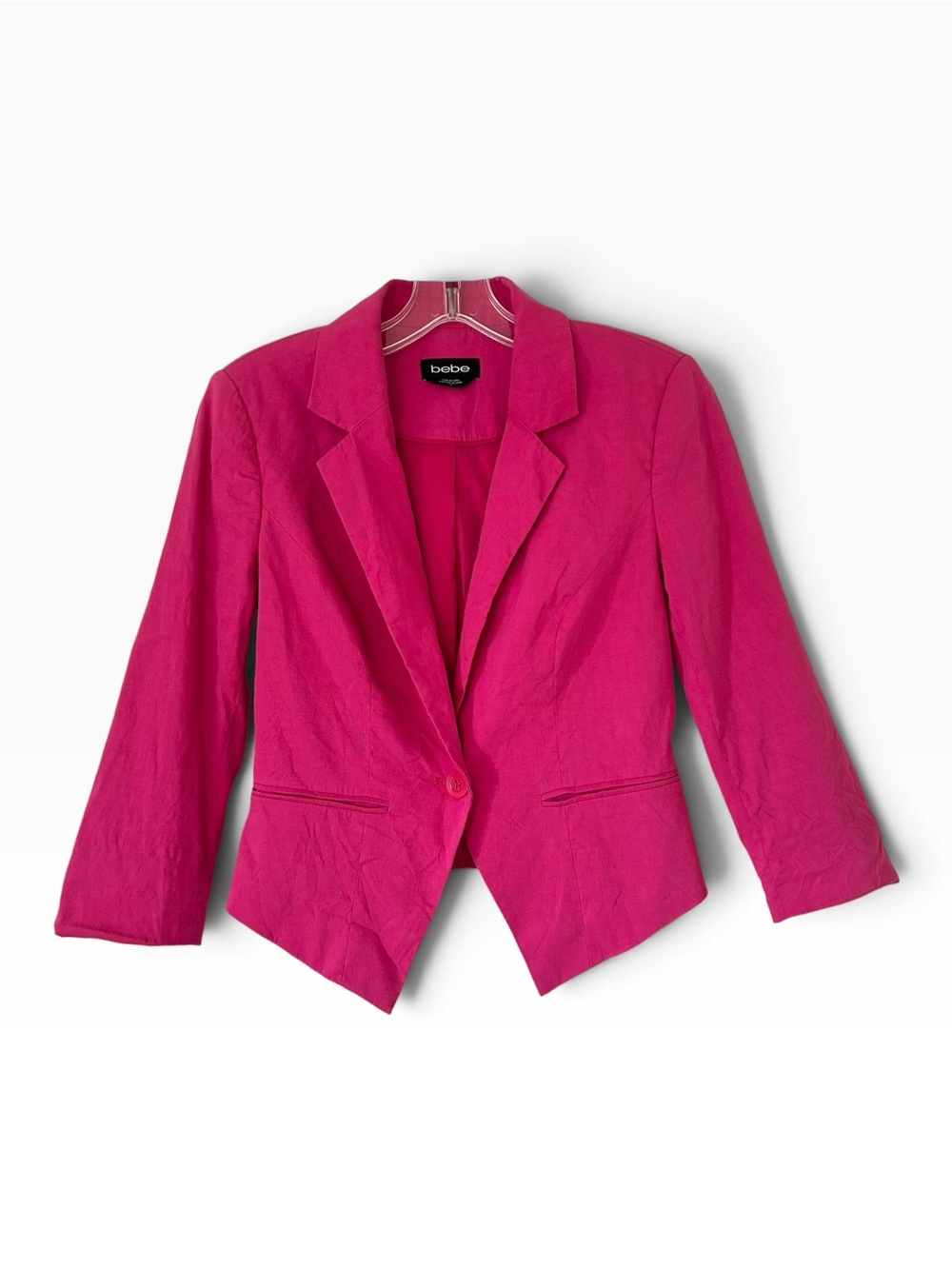 Vintage bebe Y2K Hot Pink Single-Button Tailored Blazer